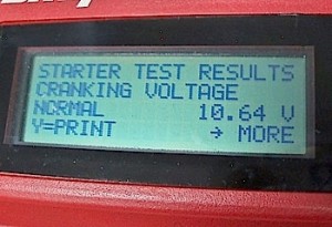 Photo 1: This 10.64 battery cranking voltage is well above Toyota's threshold of 9.6 volts, which means the battery isn't causing the charging system problem. 