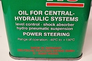 Photo 3: This power steering fluid is designed for some German nameplates. The label on the back of the can warns that this product is not compatible with other power steering fluids.