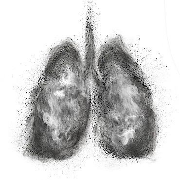 Lungs made filled with car exhaust